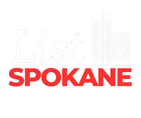 ListSpokane logo with Spokane skyline illustration
